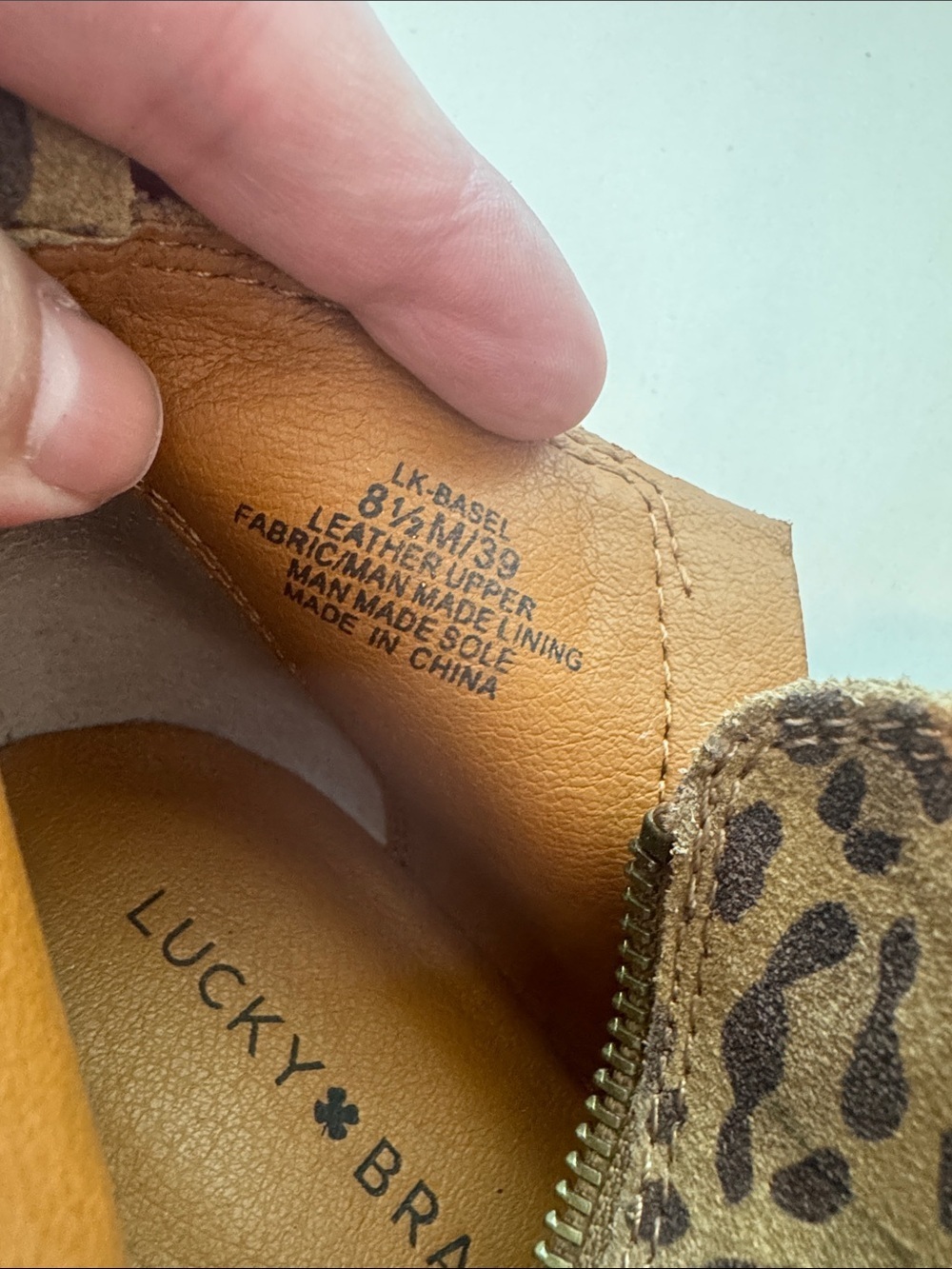 Lucky Brand Booties Size 8.5 Leopard Print Ankle Boots Women's Tan LK Basel - Picture 6 of 13